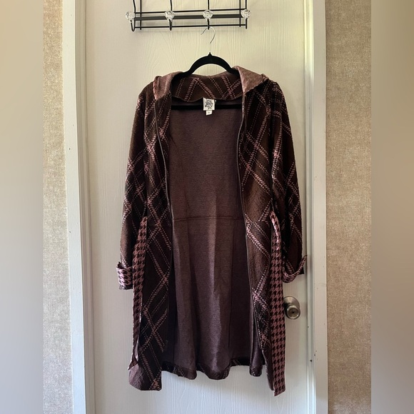 Ivy Jane Brown and Pink Plaid Jacket - Picture 3 of 5